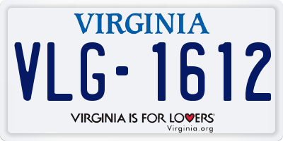 VA license plate VLG1612