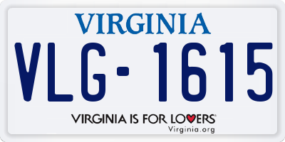 VA license plate VLG1615