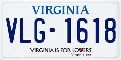 VA license plate VLG1618