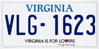 VA license plate VLG1623