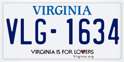 VA license plate VLG1634