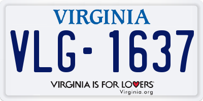 VA license plate VLG1637