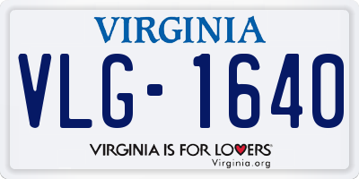 VA license plate VLG1640
