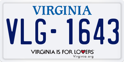 VA license plate VLG1643