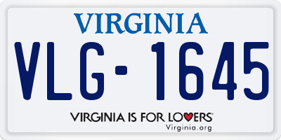 VA license plate VLG1645