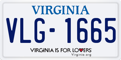 VA license plate VLG1665
