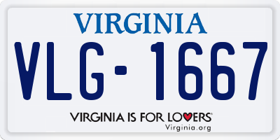 VA license plate VLG1667