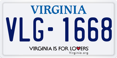 VA license plate VLG1668