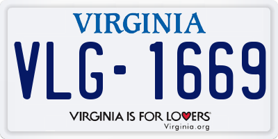 VA license plate VLG1669