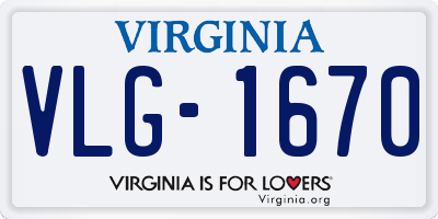 VA license plate VLG1670