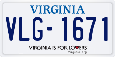 VA license plate VLG1671