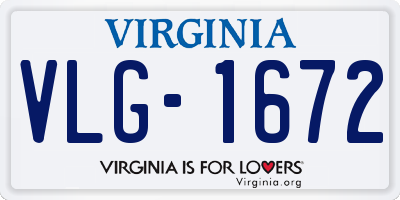 VA license plate VLG1672