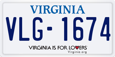 VA license plate VLG1674