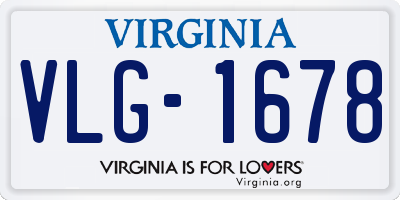 VA license plate VLG1678
