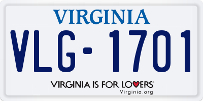 VA license plate VLG1701