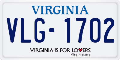 VA license plate VLG1702