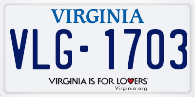 VA license plate VLG1703