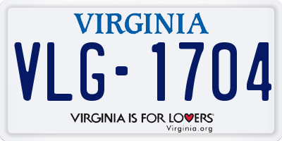 VA license plate VLG1704