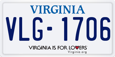 VA license plate VLG1706