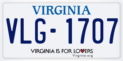 VA license plate VLG1707