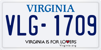 VA license plate VLG1709