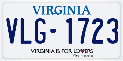 VA license plate VLG1723