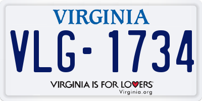 VA license plate VLG1734