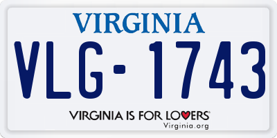 VA license plate VLG1743