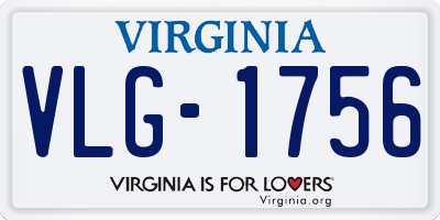 VA license plate VLG1756