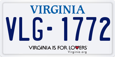 VA license plate VLG1772