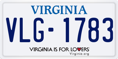 VA license plate VLG1783