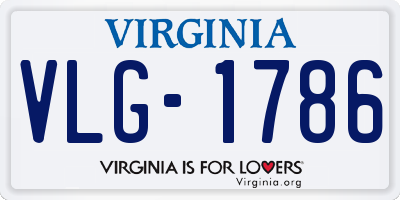 VA license plate VLG1786