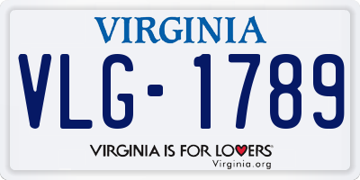 VA license plate VLG1789