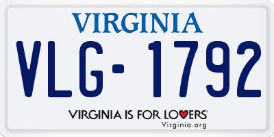 VA license plate VLG1792