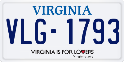 VA license plate VLG1793