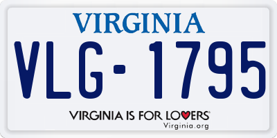 VA license plate VLG1795