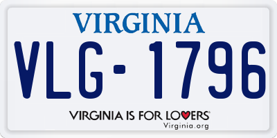 VA license plate VLG1796