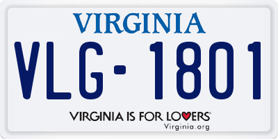 VA license plate VLG1801
