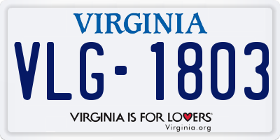 VA license plate VLG1803