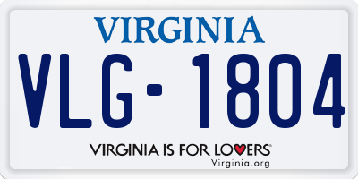 VA license plate VLG1804