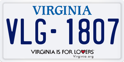 VA license plate VLG1807