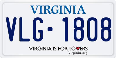 VA license plate VLG1808