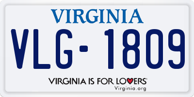 VA license plate VLG1809