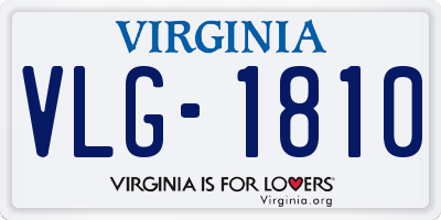 VA license plate VLG1810