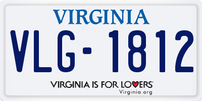 VA license plate VLG1812