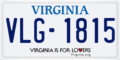 VA license plate VLG1815
