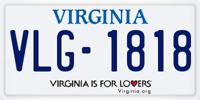 VA license plate VLG1818