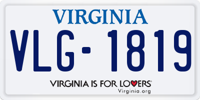 VA license plate VLG1819
