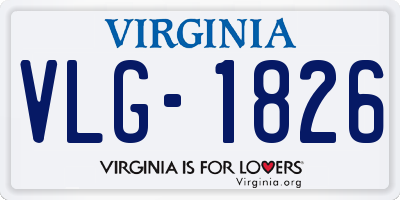 VA license plate VLG1826