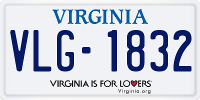 VA license plate VLG1832